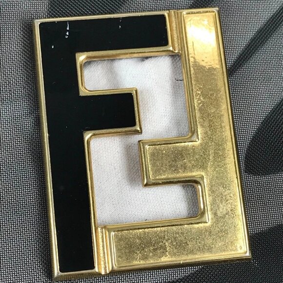 FENDI FF logo mesh big Tote Bag Beach bag Hand Bag Nylon mesh / Leather Black - Picture 3 of 13